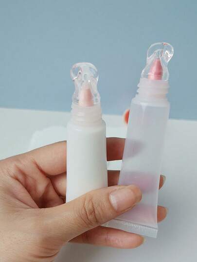 10ml/15ml Lip Gloss Tube, Travel Size, Portable, Fragrance-Free Plastic Refillable Bottle, Cosmetic Skincare Cream Essence Soft Tube, Refillable Essential Oil Bottle, Refillable Lip Balm Tube, Transparent Travel Container - Portable Skincare Accessories