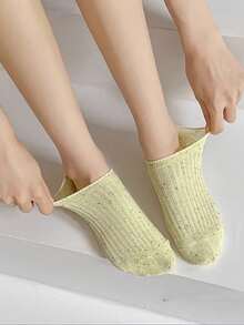 5/10 Pairs Fashion Women's Socks, Random Color, Soft And Comfortable Boat Socks, Machine Washable And Hand Washable - Multicolor - View 4