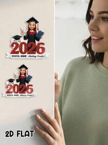 Catygift Customized Graduation Refrigerator Magnet, Personalized [Year] Class Photo Fridge Magnet, Unique Gift For Graduates, Customizable With Name, School Name And Photo - As Shown - View 5