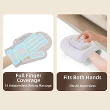 2000mAh Rechargeable Heated Hand Massager With Finger, Wrist Heating And Massage, Palm Wrist Joint Air Bag Massager, Suitable Gift For Men And Women - Silver - View 8