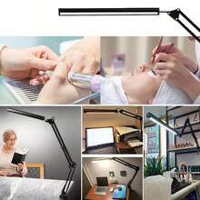 Lámpara de Computadora Ajustable LED Abrazadera Y Adaptador USB Regulable Brazo Oscilante Cuello De Cisne Flexible Cuidado De Ojos Brillo Continuo La Herramienta De Iluminación Definitiva Para Profesionales Exigentes Luz Para Mesa  LAMPARA MESA blanco - X3-17966-blanco - Ver 11