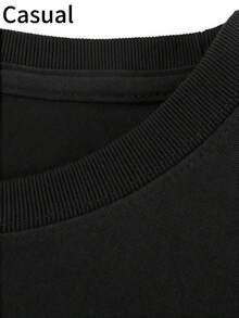 QUEENSRYCHE Back  Tee Suitable For All Seasons, Casual Style, Slight Stretch Fabric, Regular Fit,Men'S 100% Stretch Crew Neck Eavyweight 200gsm Pure Cotton T-Shirt - Black - View 3