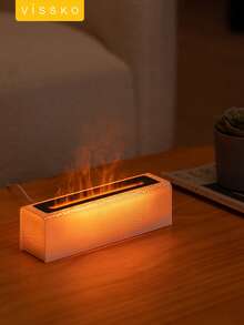 ViSSKO 7-Color Realistic Flame Aroma Diffuser | Ultrasonic Essential Oil Diffuser, 3 Auto-Off Modes, Adds Humidity & Ambiance To Bedroom, Study, Cafe - Multicolor - View 6