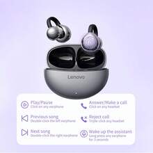 Lenovo kabellose Ohrhörer, Clip-On Stil, offenes Ohrdesign, extra lange Akkulaufzeit, hochwertige Audioqualität, intelligente Geräuschunterdrückung für Anrufe, bequemes Tragen, geeignet für langfristigen Einsatz, tolle Geschenkidee für Feiertage - Violett - Übersicht 9