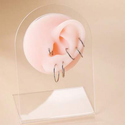 1 pieza Aro de nariz con bisagra de acero inoxidable 316L, para perforación de tabique nasal, cartílago, hélix, trago, concha, labio, lóbulo de la oreja