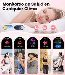 Smartwatch Reloj Inteligente Mujer,1.19'' AMOLED Rastreador de Actividad Impermeable IP68,24H Pulsometro,Pulsera Inteligente Dama con Llamadas Bluetooth para iPhone Andriod(Correa Metal+Plata) - Plata malla - Ver 8