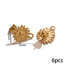 6-Piece Set Of 304 Stainless Steel 18K Gold-Plated Radiant Sun Earrings Findings Handcrafted Earrings Women's Stainless Steel Jewelry DIY Earring Accessories - Earrings - View 8