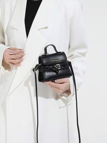 Dedoo Women's Small Handbag, 2026 New Style, Belt Buckle, Popular Export Style, Shoulder Bag/Crossbody Bag. - Black - View 4