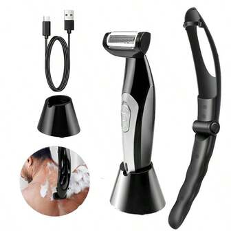 Two-Head Blade Trimmer For Men Long Handle Body Leg Razor With Hair Removal Razors Household Use Back Body Hair Shaver
