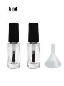 分装指甲油瓶，带刷头，玻璃空瓶，调色瓶，指甲凝胶容器，补妆瓶——可重复灌装防漏容器，适用于指甲凝胶、香水、乳霜、精油、乳液|迷你便携式收纳盒，适合健身房、海滩、度假 - 彩色 - 查看 16