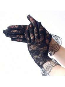 New Sexy Party Dress Gloves, Women's High-Quality Lace Gloves, Wedding Gloves, Full Finger Gloves Accessory, Girls Full Finger Gloves - Multicolor - View 6