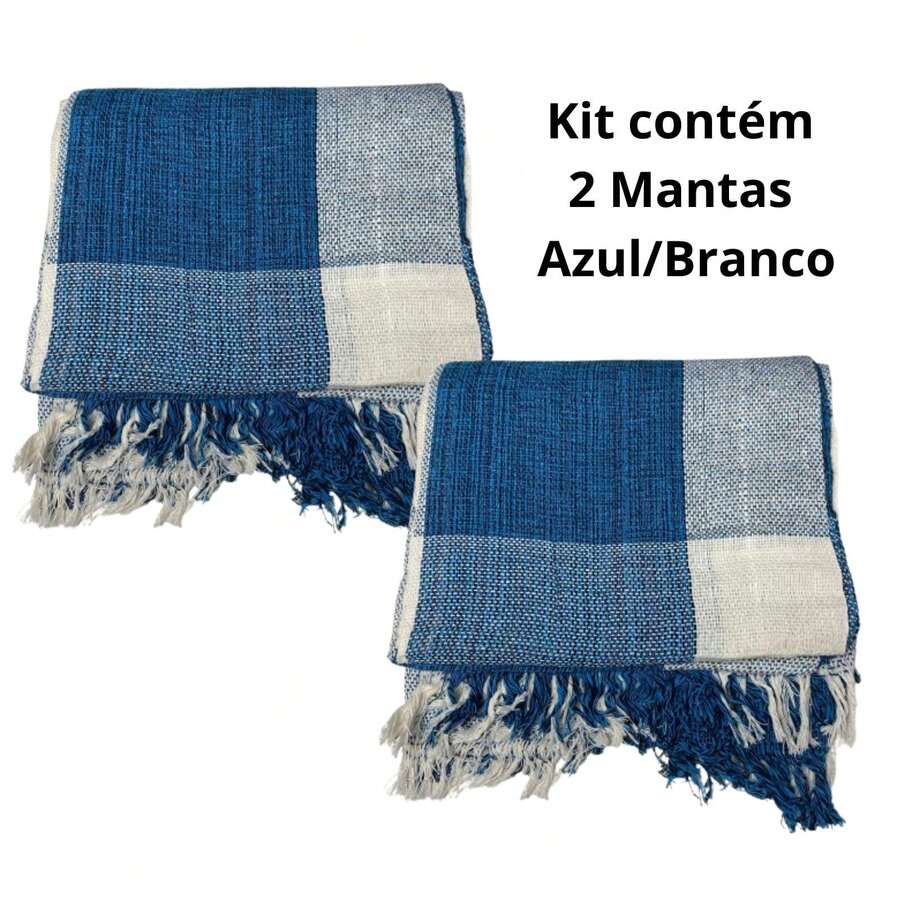 Set Of 2 Luxury Giant Sofa Throws 120x210 Decorative Protective Sofa Covers - 藍白色 - 查看 1