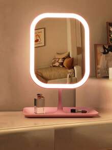 Specchio per trucco a LED, specchio per trucco illuminato, specchio per trucco portatile, specchio per trucco a tre modalità con controllo touch, supporto pieghevole, specchio da camera da letto, specchio per trucco da viaggio, regalo di Ognissanti e Natale per le donne, decorazione autunnale per la casa, trucco, vanità, accessori per il trucco, specchio, specchio per trucco, mini specchio, specchio portatile, prezzo accessibile, regalo di Natale, strumenti per il trucco, economico e buono