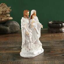 Jesus Figurines Resin Creative Holy Family Christian Religious Decor For Desktop Home Holiday And More - White - View 2