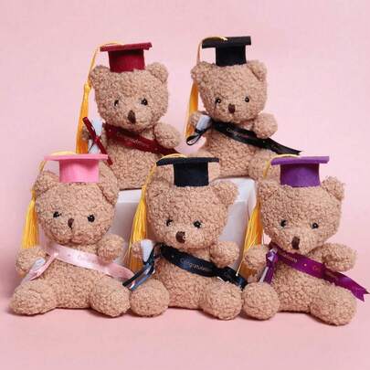 2025 Graduation Black Plush Teddy Bear Doll, Mini Graduation Bear With Graduation Cap, Ideal Graduation Gift, Plush Doll, Children Doll