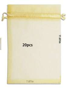 50/20pcs Organza Gift Bags With Drawstring, Jewelry Candy Wedding Party Favor Net Bags - Gold - View 17