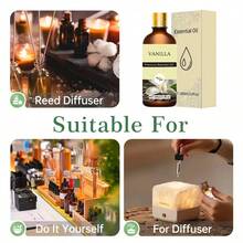 100ml/30ml/10ml 瓶装高级香草精油，100% 纯天然，适用于扩香器、加湿器，自然风格 | 滋养油，节日礼物