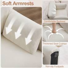 Oversized Acct Chair For Living Room 32.68" Large Modern Armchair With Deep Seat Mid-Ctury Comfy Reading Chair With Padded Arms Chille Single Sofa Chairs For Bedroom Beige - 灰色 - 查看 4