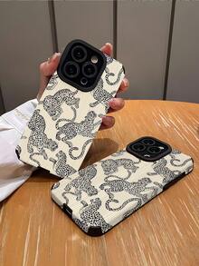 1pc Fashionable Elegant Leopard Pattern Shock-Proof Leather Phone Case Compatible With IPhone 17/17 Air/17 Pro/17 Pro Max/ 16/16 Plus/16 Pro/16 Pro Max/ 15/15 Plus/15 Pro/15 Pro Max/ 14/14 Plus/14 Pro/14 Pro Max/ 13/13 Pro/13 Pro Max/ 12/12 Pro/12 Pro Max/ 11/ 11 Pro/11 Pro Max - Multicolor - View 2