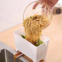 Table Top Trash Can Mini Home Kitchen Waste Storage Box Sink Drain Basket Dry Wet Separation Filtration Magical - trắng - Xem 8