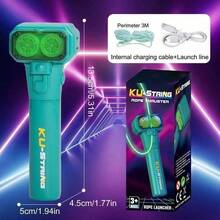 Night Glow Shooting Launcher Toy With High-Speed Rope, Creative Design For Intelligent Stress Relief And Family Interactive Games, Ideal For Parent-Child Activities And Gatherings - 三色螢光棒 - 綠色 - 查看 10