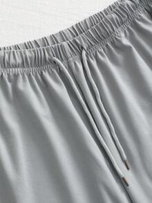 1pc Women's Casual Drawstring Wide Leg Pants, Women's Loose Straight Drawstring Sweatpants, Suitable For Daily Wear, Hiking, Trekking, Cycling - Grey - View 9