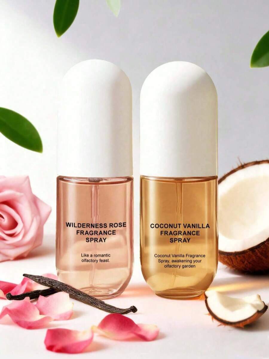1瓶/2瓶50毫升巴西海滩系列喷雾，礼盒装，限量版香氛空气清新剂，多层香氛，持久留香，散发优雅阳光气息，融合花香、果香、柑橘香、椰子香、香草香、木香、海洋香和海滩香。 - 香草&椰子 - 查看 1