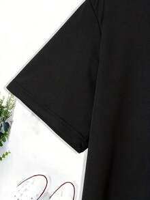 Unisex Gothic Rock Skull Print T-Shirt, 100% Cotton, New Release - 黑色 - 查看 6