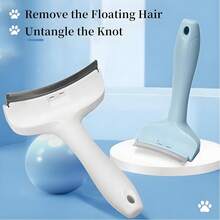 1pc Fluffy Pet Brush + Foldable Pet Bowl, 2-In-1 Grooming & Feeding, Portable Quiet Pet Brush & Pet Bowl, Suitable For Dog Supplies/Cat Supplies/Pet Hair Remover/Pet Deshedder - Multicolor - View 3