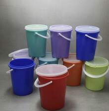 Cubetas Con Tapa Platico 1.5 Litros Bote Lechero Colores Tapa Hermetica Dulcero - Multicolor - Ver 1