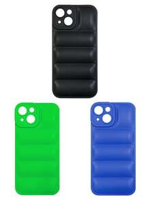 Ốp điện thoại mềm mại, chống sốc màu đen/xanh dương/xanh lá huỳnh quang, chất liệu 3D mềm mại với thiết kế viền chống trượt, tương thích với iPhone 11/12/13/14/15 Pro Max/16/16 Plus/16 Pro/16 Pro Max/17 Pro Max/17. - Nhiều màu - Xem 29