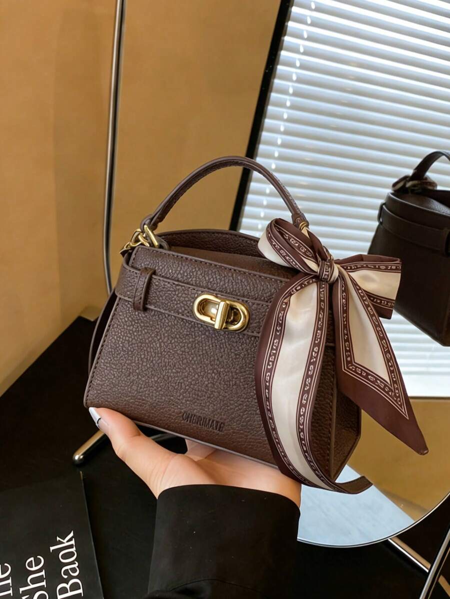 Mini Fashionable Versatile Solid Color Casual Handbag For Women