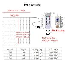 Đèn dây hoa trang trí tiệc cưới lãng mạn, đèn rèm LED điều khiển từ xa, 8 chế độ chiếu sáng, đèn dây sao chạy bằng USB cho phòng khách, phòng ngủ, sân khấu, trang trí trong nhà, đèn trang trí ngày lễ cho Eid, Lễ Phục Sinh, Ngày của Mẹ, Sinh nhật, Lễ đính hôn, Đám cưới. - Đèn rèm USB - Xem 9