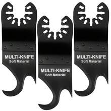 3pcs Oscillating Multi-Knife Hook Blades - Twin-Hook Design For Soft Material Cutting, Roofing Shingles, PVC Carpet & Cardboard, Steel Construction, Compatible With Most Multi-Tool Saws, Roofing Tool Accessories, Sleek Metallic Finish, - Black - View 3