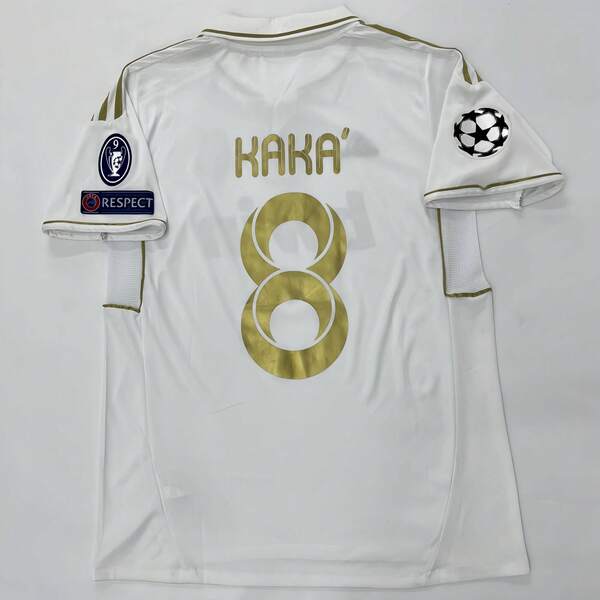 11/12 Home Golden Short Sleeve Jersey No. 8Kaka Champions League Fan Edition Football Jersey
