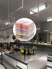 Absorbent Plaid Dish Towels Kitchen Cleaning Cloths Kitchen Cleaning Towels Reusable Dish Cloths Clean Rags Highly Absorbent Suitable For House Bathroom Kitchen Camping Picnic Car Care And Outdoor Use Easy To Clean Kitchen Supplies Car Cleaning Supplies Camping Essentials - Multicolor - View 7