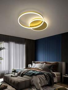 Modern Dimmable LED Ceiling Light, Providing Neutral Light, Warm Light And Warm White Light 3 Modes. Single Ring Design, With Luminous Base (Gold, Black, White), Suitable For Bedroom, Living Room, Foyer, Corridor And Dining Room. Minimalist And Fashionable, 110-240V Voltage, Easy Installation, Wide Lighting Coverage. - Multicolor - View 8