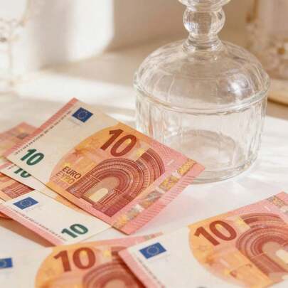 100 piezas Surtido de billetes de banco de gran tamaño tipo Euro y 100 piezas Mini billetes de 50 Euros de utilería, papel, impresión clara, adecuado para películas, videos, fiestas de cumpleaños, San Valentín, Año Nuevo, decoración de bodas y vacaciones, fiestas de Navidad y Halloween (solo para uso de utilería)