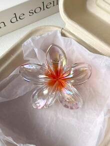 4个/1个 7.8厘米/3.07英寸芙蓉花造型塑料发夹，透明、白色、粉色、樱桃色可选，轻巧，适合日常佩戴、休闲、派对、通勤、海滩、度假、扎马尾、盘发、洗脸、化妆等场合，是时尚发饰、优雅发爪的夏季必备单品。 - 彩色 - 查看 5