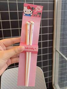 SANRIO 1 Đôi đũa thiết kế ngộ nghĩnh với hình nhân vật hoạt hình Keroro, ,  dễ thương, chống trượt và chống mốc, dụng cụ ăn uống và đồ dùng tiệc tùng tiện lợi - Nhiều màu - Xem 12