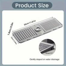 1-Piece Pack, 30cm/11.81in Faucet Splash Guard Mat, Non-Slip Sink Drain Mat / Integrated Quick-Drying Function, Easy-To-Clean Design For Ultimate Convenience, Suitable For Kitchen, Bathroom Vanity, And Toilet Sinks Tray Texture, Minimalist Style Blends Seamlessly With Home Decor, Serves As Both A Sink Protector And A Practical Home Accessory, A Must-Have For Every Home. - Multicolor - View 5