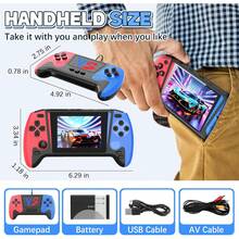 Máy chơi game cầm tay YIYI 500 trong 1, máy chơi game cổ điển, máy chơi game video di động, tích hợp 500 trò chơi cổ điển, màn hình lớn HD 3.5 inch, pin sạc 1020mAh, hỗ trợ chơi 2 người và kết nối TV, quà tặng Giáng sinh/Sinh nhật, phù hợp cho cả nam và nữ, 1 máy (1 người chơi/2 người chơi) - Nhiều màu - Xem 4