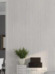 1 Roll Striped Decorative Sticker, Beige Linen Peel And Stick Wallpaper, Suitable For Cabinet, Self-Adhesive Removable Wall Paper - Multicolor - View 1