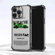 911 RS RAWR Drifting Club Phone Case Cover compatible with Samsung Apple VIVO OPPO  and Honor phone cases Made of TPU material providing shockproof and drop protection A perfect gift for car enthusiasts family and friends on any occasion - Negro - Ver 2