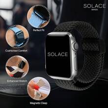 Solace Bands Imperium Adapt Wide Adjustable Nylon Braided Watch Band - Compatible With All Watches - Solace Watch Bands For Women & Men - Smart Watches Band Series 11-1, Ultra, SE - SlateBlue - Xem 5