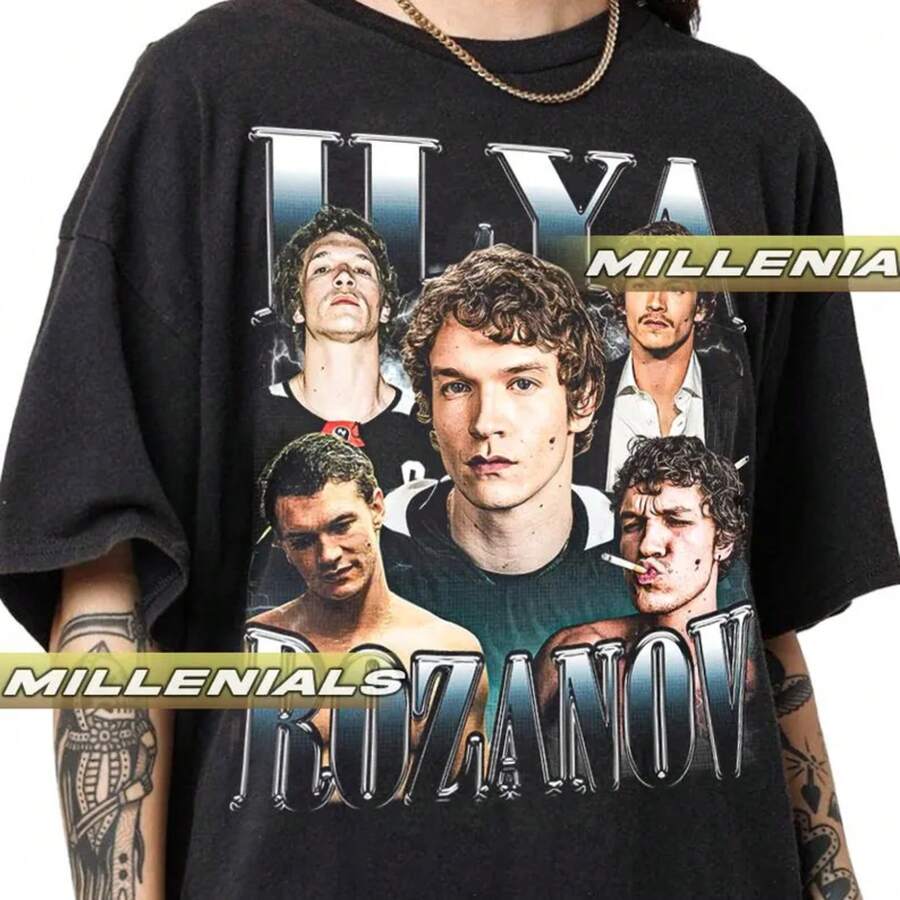 Camisa limitada de Ilya Rozanov, Camiseta de rivalidad no calentada, Connor Storrie, Película queer. Regalo para él Camiseta unisex - Negro - Ver 1