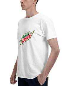 Playera unisex con estampado gráfico de rayo verde y rojo, estilo urbano - Blanco - Ver 5
