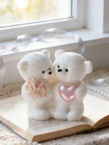 1pc Valentine's Day Couple Bear Silicone Mold - High Precision Multi-Purpose, Suitable For Resin/Gypsum/Soap, Valentine's Day/Graduation/Birthday Wedding Decoration Bride Gift - White - View 6