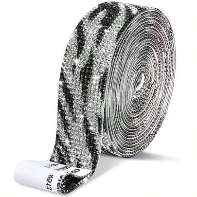 1 rulle självhäftande kristallstrassband, självhäftande strassremsor, gör-det-själv-klistermärke med diamanter och glänsande band, självhäftande strassband i rulle, strassdekorationstillbehör för hantverk, telefoner, bildekoration