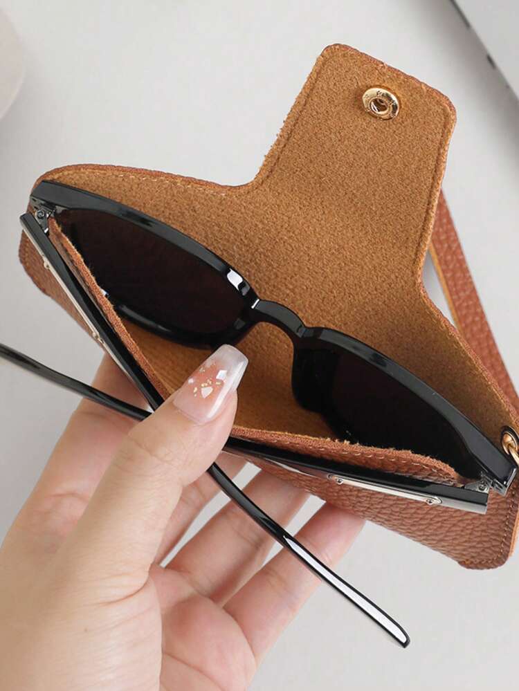Przenośne etui na okulary przeciwsłoneczne, Modny wielofunkcyjny uchwyt na okulary, Pudełko na okulary damskie, Ochronny pokrowiec na okulary przeciwsłoneczne, Wygodny w noszeniu, - Wielokolorowe - Zobacz 6